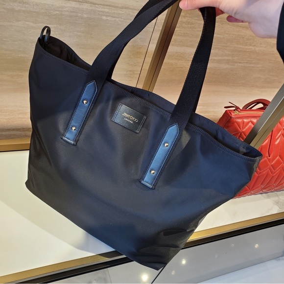 Jimmy Choo Bags Jimmy Choo Nylon Tote Black Shoulder Bag Poshmark